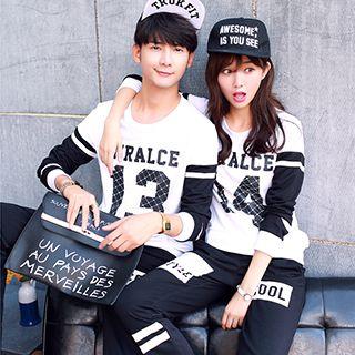 Set: Lettering Couple Top + Pants