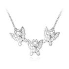Elegant Hollow Butterfly Necklace Silver - One Size