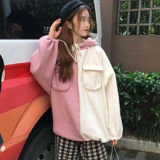 Pocketed Two-tone Hoodie