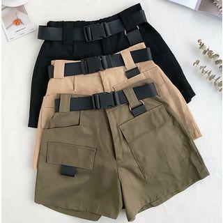 Plain Cargo Shorts With Belt
