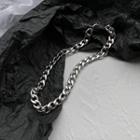 Chunky Chain Alloy Necklace 1pc - Silver - One Size