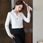 Long-sleeve Open-collar Blouse / Dress Pants