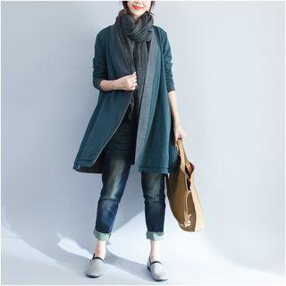 Panel Long Coat Dark Green - One Size
