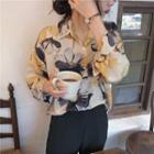 Floral Print Shirt Yellow Floral - Beige - One Size