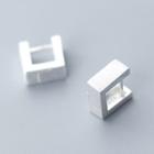 925 Sterling Silver Square Earring Silver - One Size