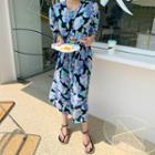 Round-neck Long Floral Dress