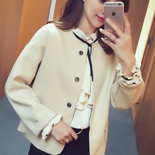 Crewneck Snap Button Jacket