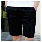 Band-waist Striped Shorts