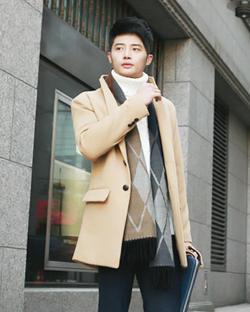 Stand-collar Single-breasted Coat