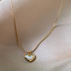 Heart Pendant Necklace E579 - Gold - One Size