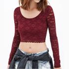 Lace Cropped Long-sleeve T-shirt