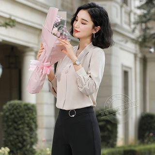Long-sleeve Blouse / Wide-leg Dress Pants / Set