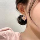 Heart Flower Dangle Earring