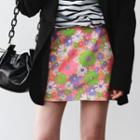 Floral Print Mini Straight-fit Skirt