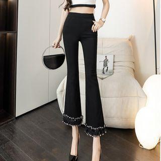 Flared Fringed Cropped Pants