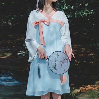 Embroidered Long-sleeve Hanfu Dress