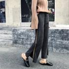 High-waist Striped Split Hem Pants
