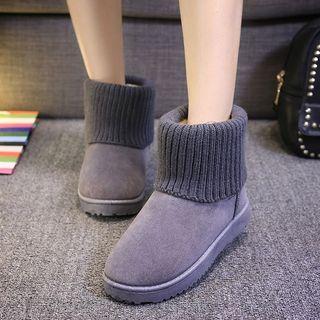 Knit Panel Snow Boots