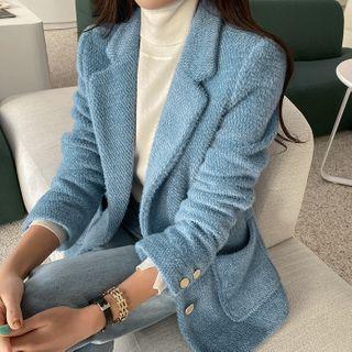 Fuzzy Blazer With Sash