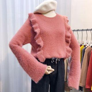 Ruffle Furry Sweater