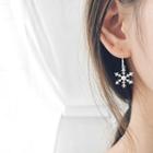 Sterling Silver Snowflake Hook Earrings