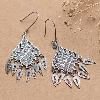Statement Tasseled Sterling Silver Earring
