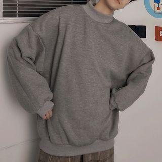 Fleece-lined Plain Sweatshirt