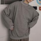 Fleece-lined Plain Sweatshirt