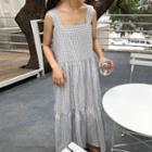 Plaid Wide-strap Maxi Sundress