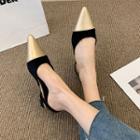 Pointed Two-tone Sandals