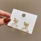 Bow Drop Earring A226 - 1 Pair - Gold - One Size