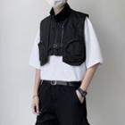Cropped Buckled Zip Vest
