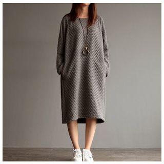 Quilted Long-sleeve Dress