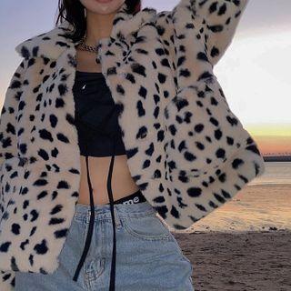 Leopard Print Furry Jacket