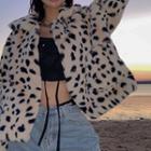 Leopard Print Furry Jacket