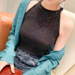 Halter Glitter Tank Top