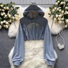 Hooded Long-sleeve Cropped Sweatshirt
