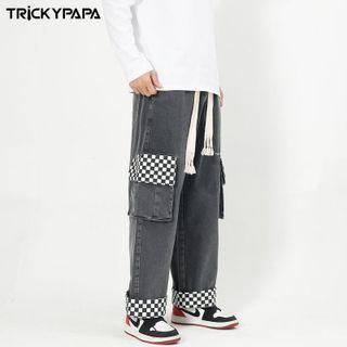 Checkerboard Cargo Jeans