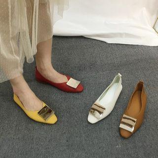 Square Toe Metal Accent Flats