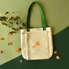 Flower Print Canvas Tote Bag Off-white - One Size