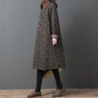 Turtle Neck Floral Print Midi A-line Sweatshirt Dress