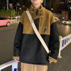 Long-sleeve Fleece Color-block Pullover