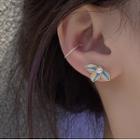 Floral Sterling Silver Ear Stud 1 Pair - Blue - One Size