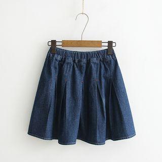 Band Waist Denim Skirt