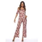 Off-shoulder Floral Printed Jumpsuit