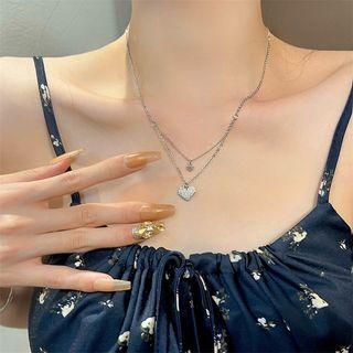 Heart Pendant Layered Alloy Necklace / Bracelet