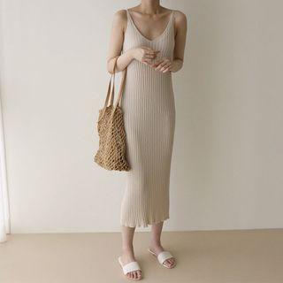 Sleeveless Long Rib-knit Dress