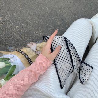 Striped Chiffon Narrow Scarf Hair Tie