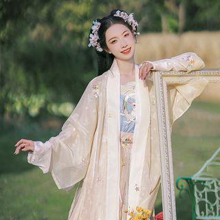 Hanfu Camisole Top / Elbow-sleeve Top / Maxi A-line Skirt / Long-sleeve Top