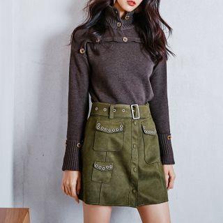 Grommet Mini A-line Skirt